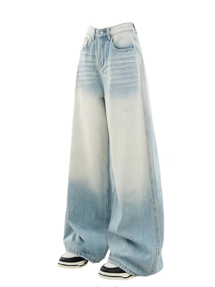 Women American Vintage Baggy Low Rise Y2k Japanese Streetwear Wash Denim Pants Harajuku Long Trousers 2000s Jean Old Money Punk 240704