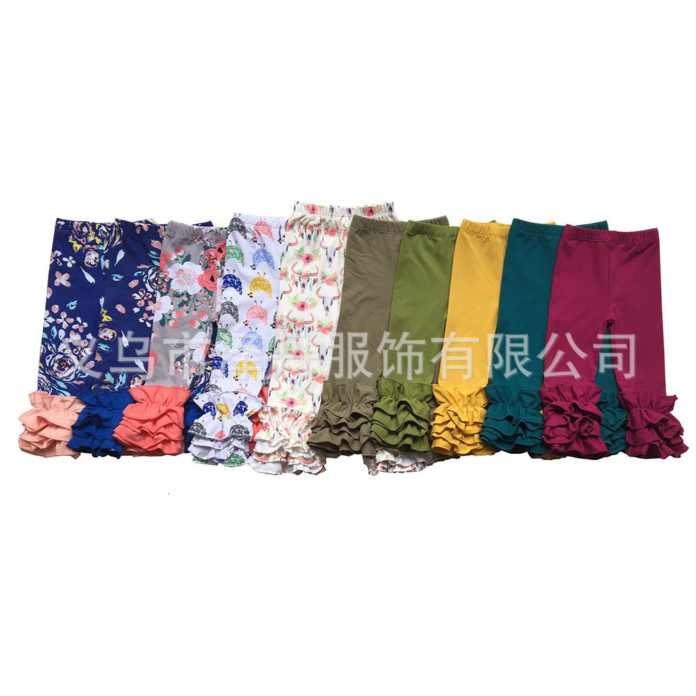 Girls Christmas Leggings Toddler Bell Bottoms Icing Ruffle Pants Grinch Printed Dress Kids Holiday Clothes 211018