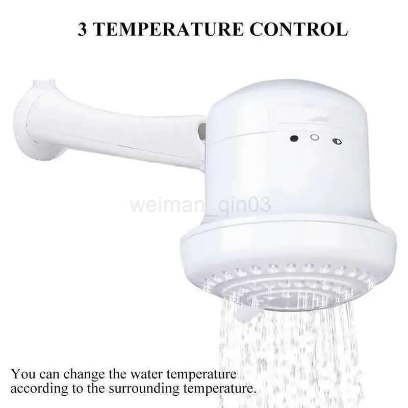 Instant Electric Head, 110V 5400W Tankless Hot Water Heater, Adjustable Temperature Bathroom Shower Heater with 2m Hose