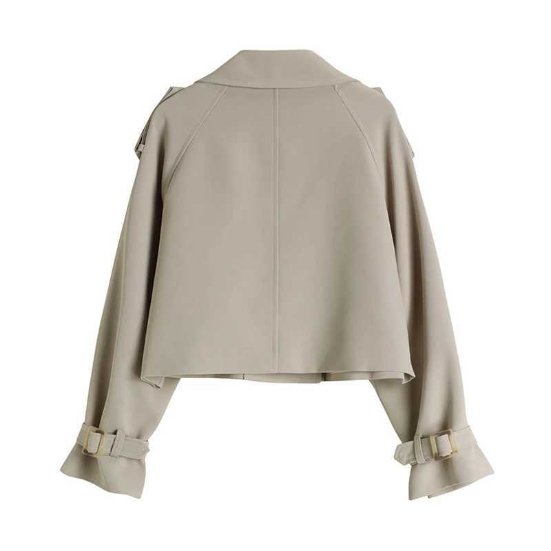 Women's Jackets Casual loose thin tool short jacket for womens spring/summer 2023 new Korean solid double chest jacket womens trend G1914 J240708