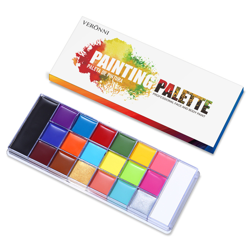 20 Colors Safe Cosmetic Flash Tattoo Painting Art Halloween Party Makeup Fancy Dress Beauty Palette Face Body Painting Oil 240709