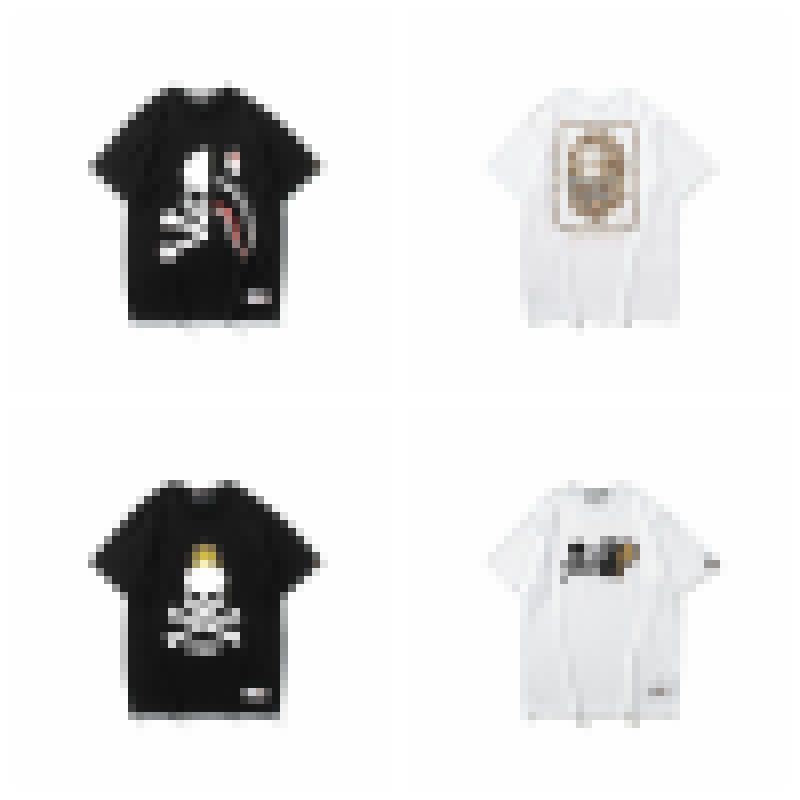 New A Bathing A Ap Europe and the United States of the 15th anniversary of the hip-hop shark skulls joint round collar short sleeve