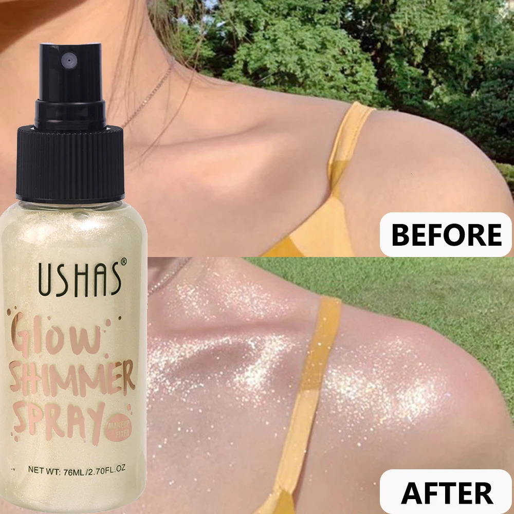 Body Shimmer Liquid Highlight 4 Colors Face Legs Contour Brighten Highlighter Glitter Mist Highlight Stunning Makeup 240709