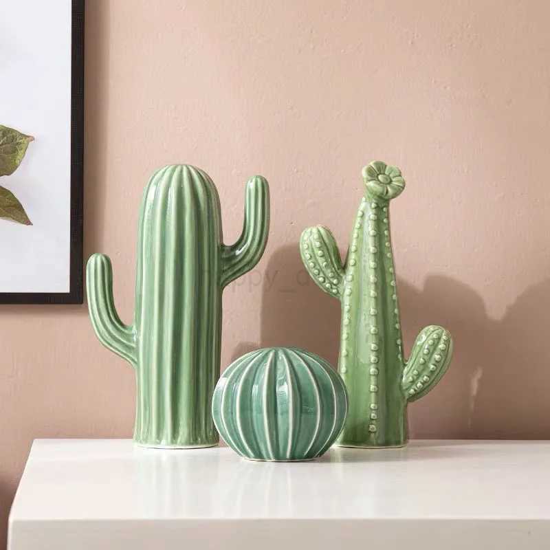 Nordic Ceramic Handicrafts Simulation Cactus Ornaments Art Decorative Home Furnishings Photography Props Green Room DecorCL240710