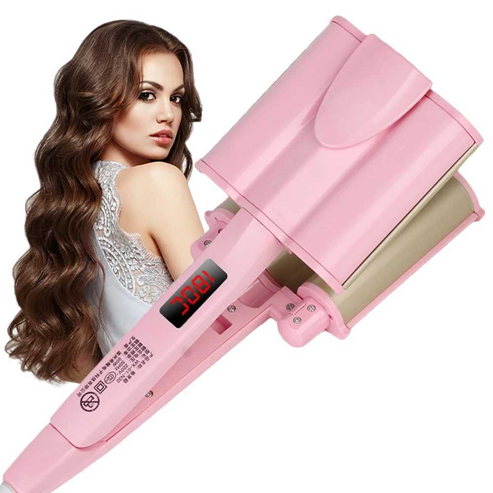 New Arrival Professional curly iron 26/32mm 3-barrel curly Chicken rolls curly big wave curly iron ceramic curly hair wave modeling tool Z241022