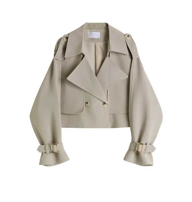 Women's Jackets Casual loose thin tool short jacket for womens spring/summer 2023 new Korean solid double chest jacket womens trend G1914 J240708
