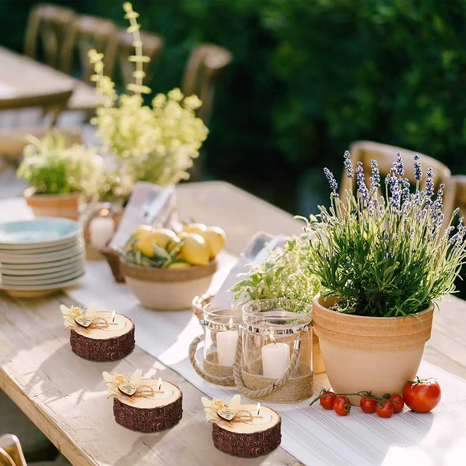 Candles US 50 Pcs Wedding Favor Candle Holders Bridal Shower Favors Candles Rustic Wedding Souvenirs for Guest Gifts S247106
