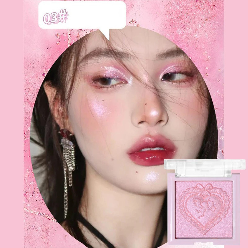 Sparkling Highlighter Powder Palette Body Glitter Pink Face Contour Shading Brighten Makeup Shimmer Facel Contouring 240709