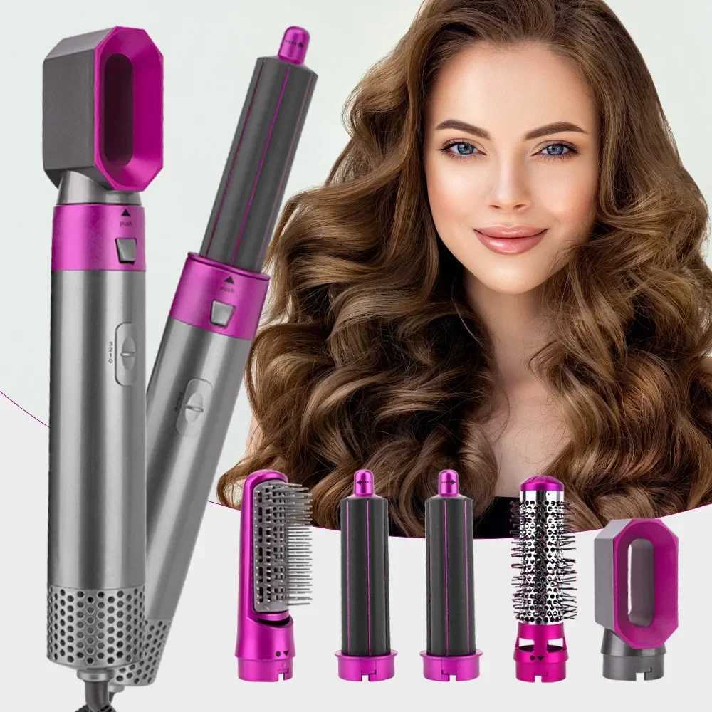 5 In 1 Quality Hairdryer Comb Hot Air Comb For Curling And Straightening Hair Automatic Straight Hair Comb And Hair DryerCL240710