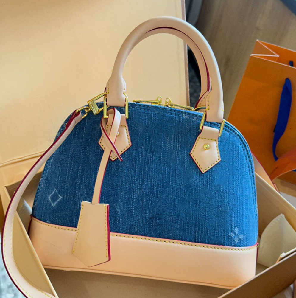 Evening Bags Allmas Top Handle Shell Handbag with Luxury Carrying Bag Backband Womens Classic Printed Leather Shoulder Bag Mens Wallet Cross body Handbag