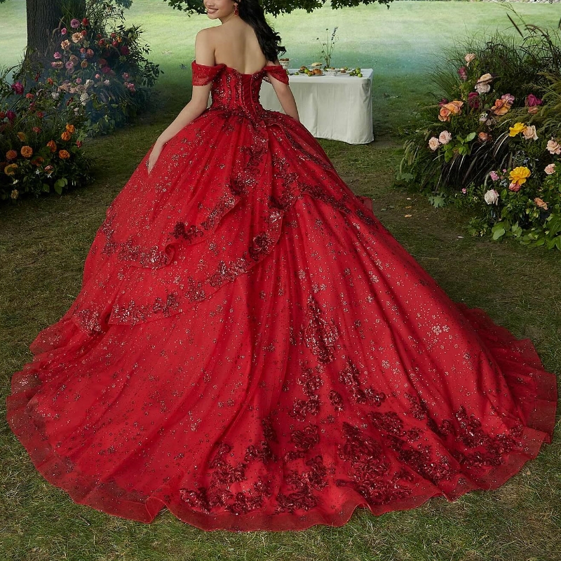 Royal Blue Shiny Quinceanera Dresses 2024 Beaded Sequined Lace Appliques Sweet 16 Dress Ball Gown vestidos de 15 anos