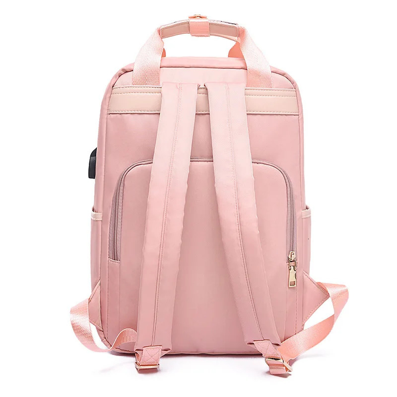 Fashion waterproof laptop backpack 15.6 womens fashion backpack womens black backpack womens large backpack 13.3 14 15 inch pink 240704