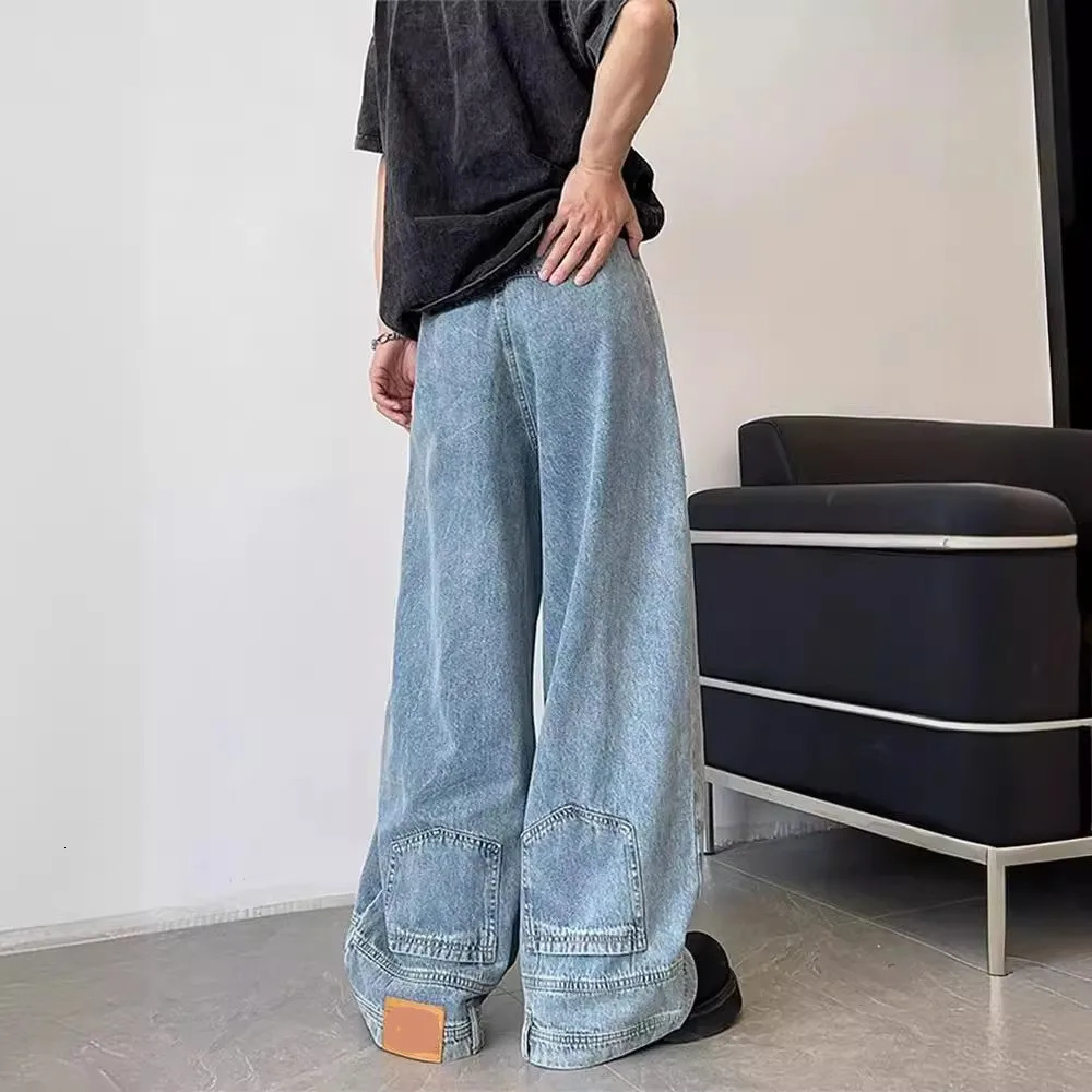 Your Pants Are Worn Upside Down Jean Fashion Straight Wide Leg Unisex 240624