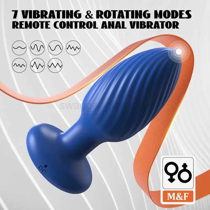 Anal Plug Vibrator for Women Bluetooth Remote Control 14 Mode 360 Rotation Peni Adult Toys for Men Butt Plug Prostate Massage 18B240708