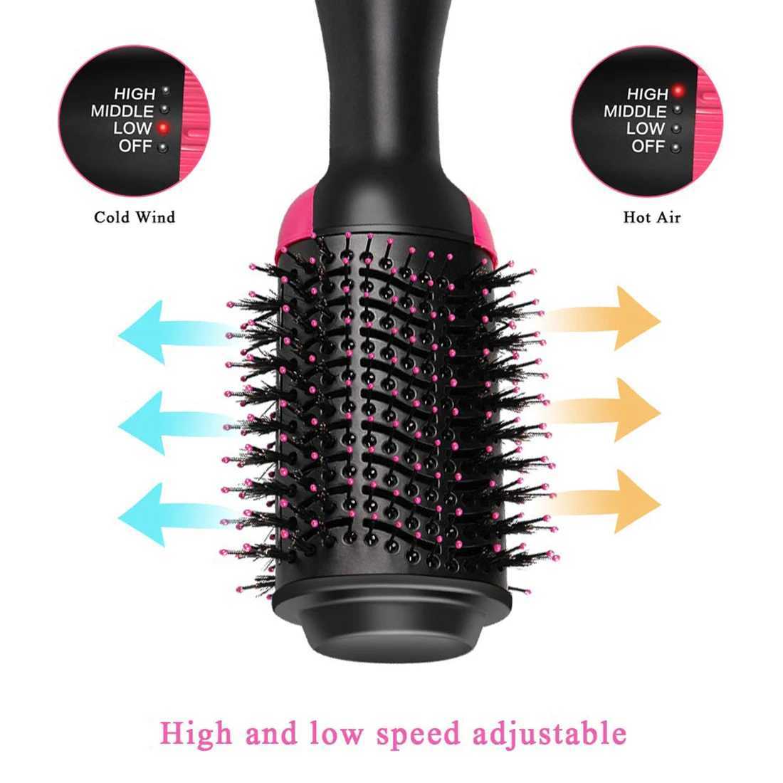 Hair Dryer Hot Air Brush Styler and Volumizer Hair Straightener Curler Comb Roller Electric Ion Blow Dryer BrushCL240710