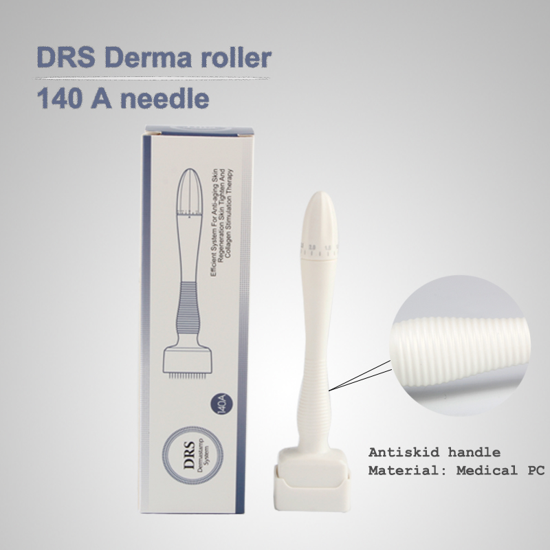 Mezoroller DRS 140 Needles Derma Stamp -Adjustable Needle Length 0-3.0mm Micro-Needling for Beard Hair Re- Growth Skin Care Body Treatment Microneeddl