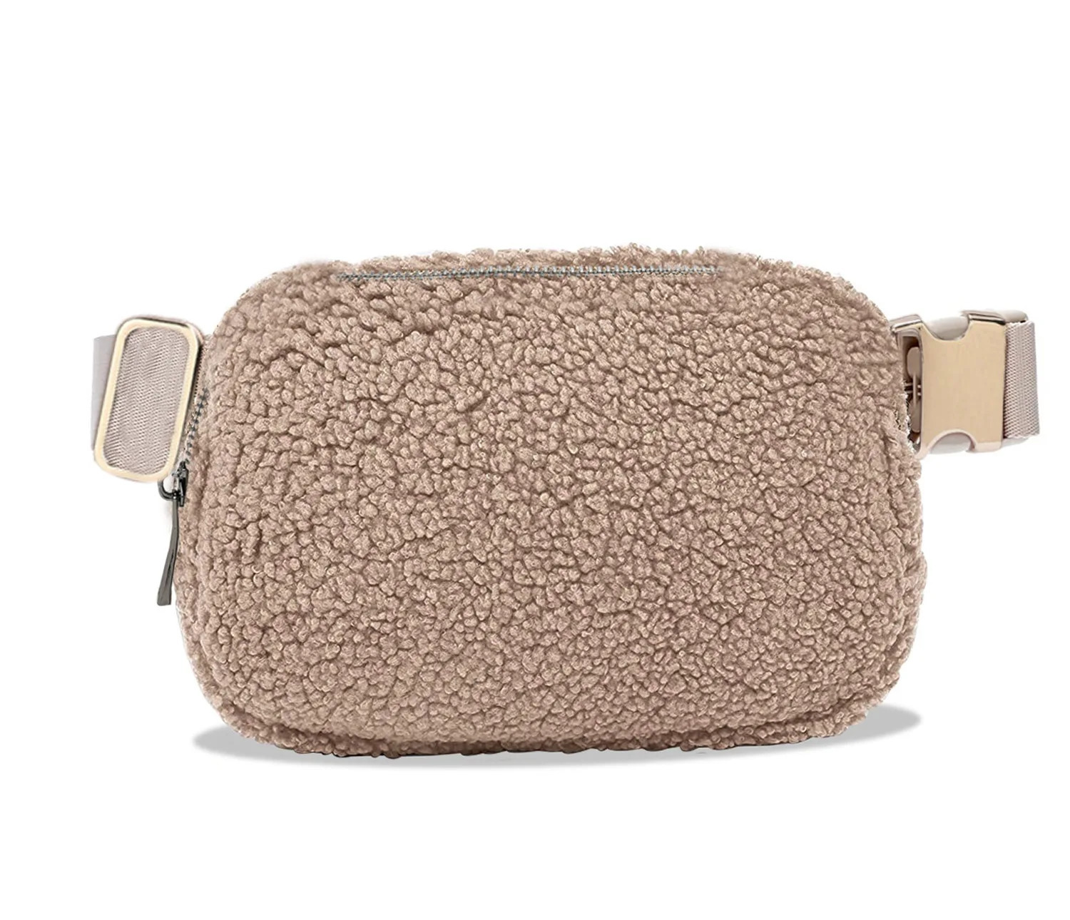Metal Buckle Sherpa Belt Bag Women Lamb Cashmere Chest Bag Bum Bag Crossbody Everywhere Teddy Travel Waist Bag Fanny Pack 240705 - view 5