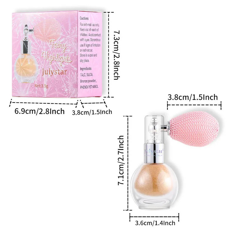 Diamond High Gloss Glitter Spray Highlighter Powder Brighten Polarization Fairy Powder Face Body Makeup Cosmetics 240709