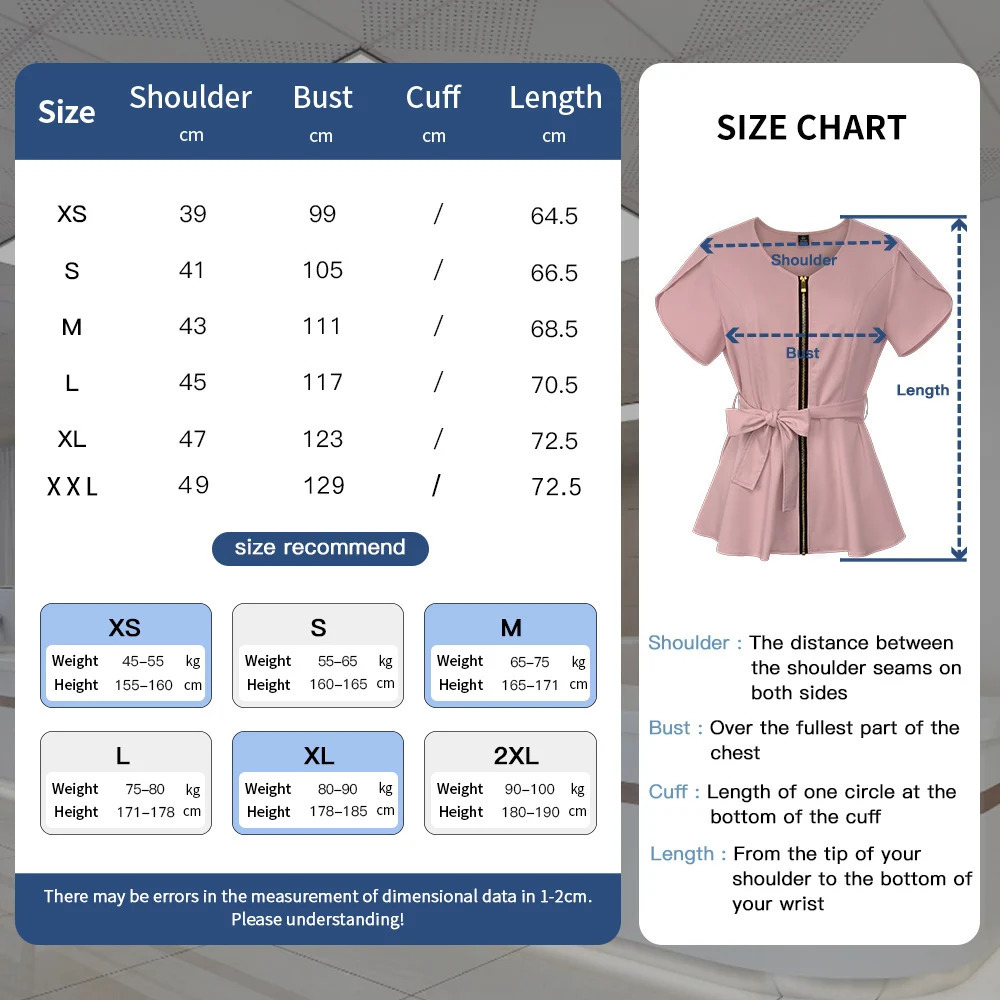 Fashion Korean Style Women Workwear Scrub Tops Uniform Surgery Scrubs Shirt Short Sleeve Pet Shop Doctor Nurse Uniform 240704