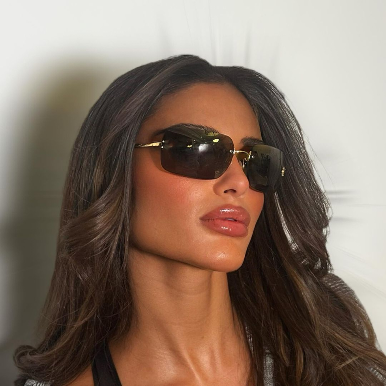 Luxury Rectangle Wrap sunglasses New Women Vintage Big Frame Womens 8020 Sun Glasses UV Protection Eyewear Gradient Female Glasses