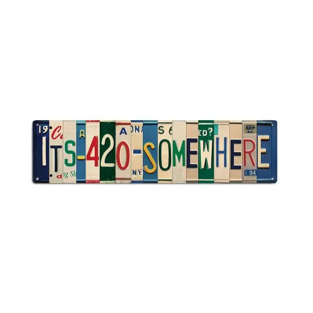FJ Posters Elm Street 420 Stoner Metal Signs Iron Aluminium Accessories Plaque Metal Wall Art for Horror Movie Grunge Room DecorB240710