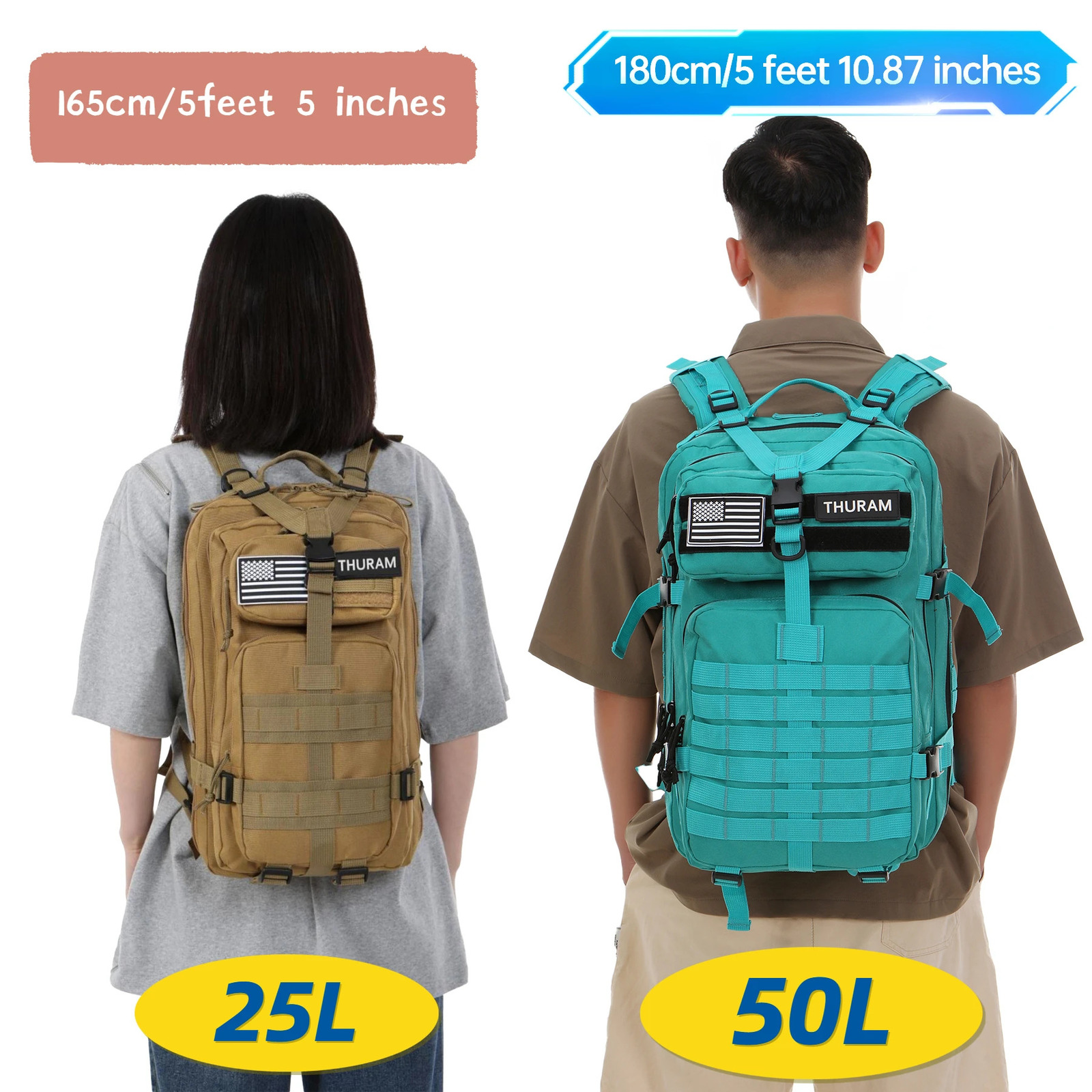 25L/50L Waterproof Trekking Fishing Hunting Bag Backpack Outdoor Rucksacks Tactical Sports Camping Hiking Sturdy Backpack 240703