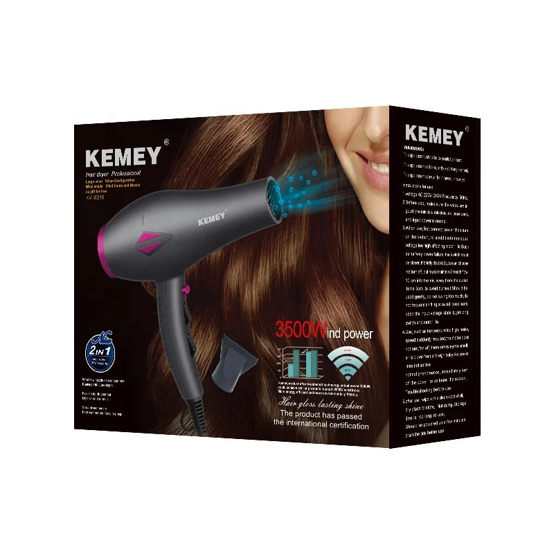 3500W electric KEMEY KM-8219 air styling salon tool hair dryer set 240625bj