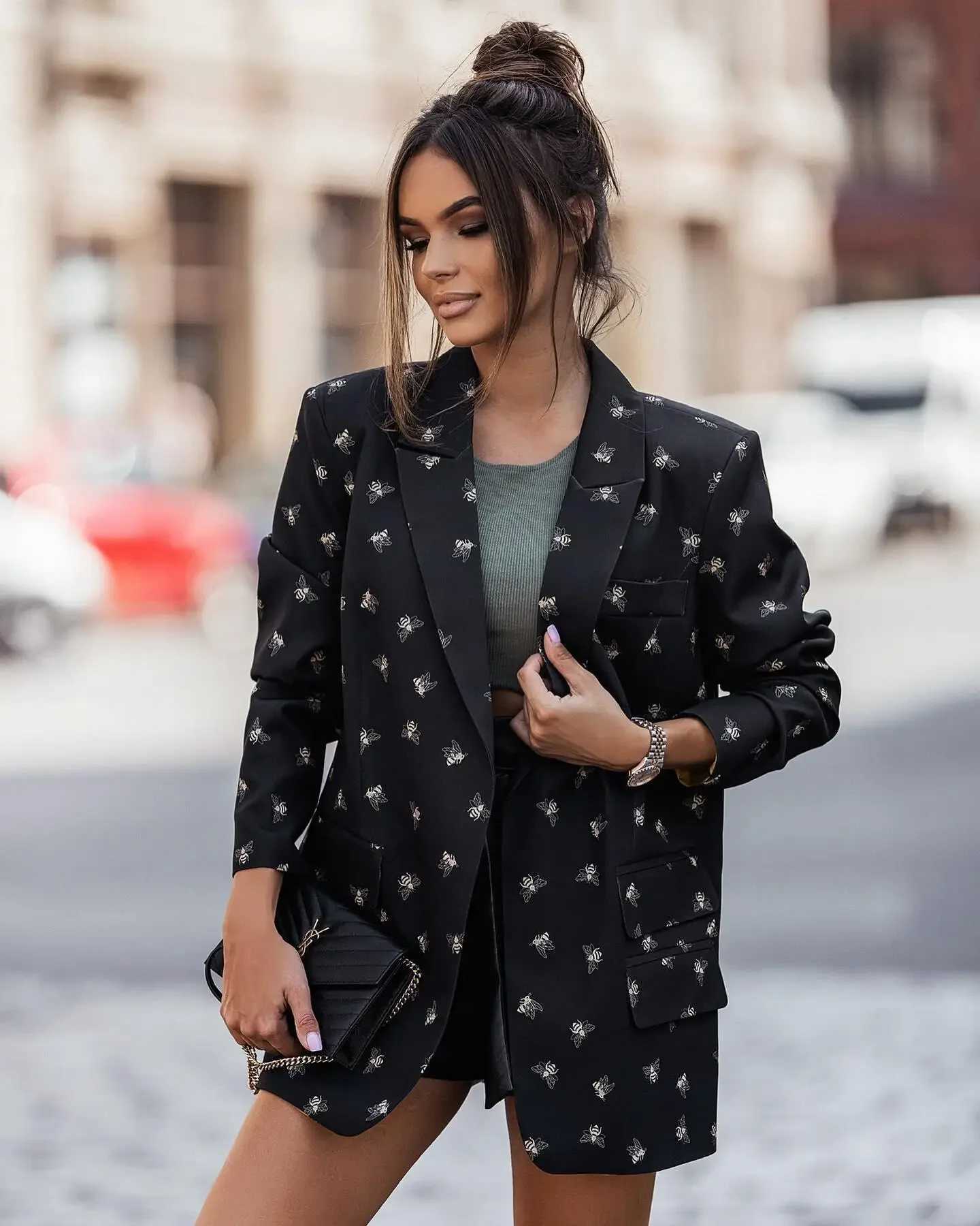 Women's Jackets Womens S-2XL size new fashionable printed jacket fashionable design showcasing casino personality charm and noble temperament J24