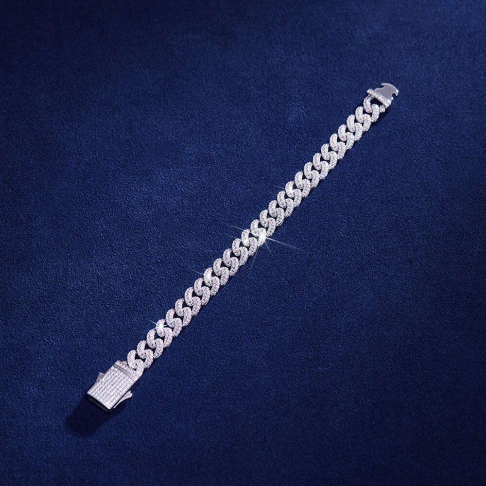 Pass Diamond Tester 10mm Cuban Link Bracelet Vvs Moissanite Custom Silver Cuban Bracelet for Men