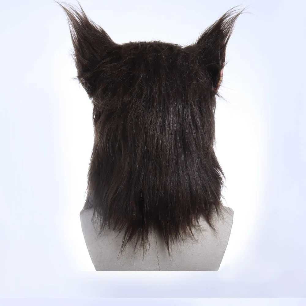 Animal Wolf Latex Mask Werewolf Light-up Realistic And Fierce Carnival Headgear Costume Halloween Cosplay Party PropsM240711