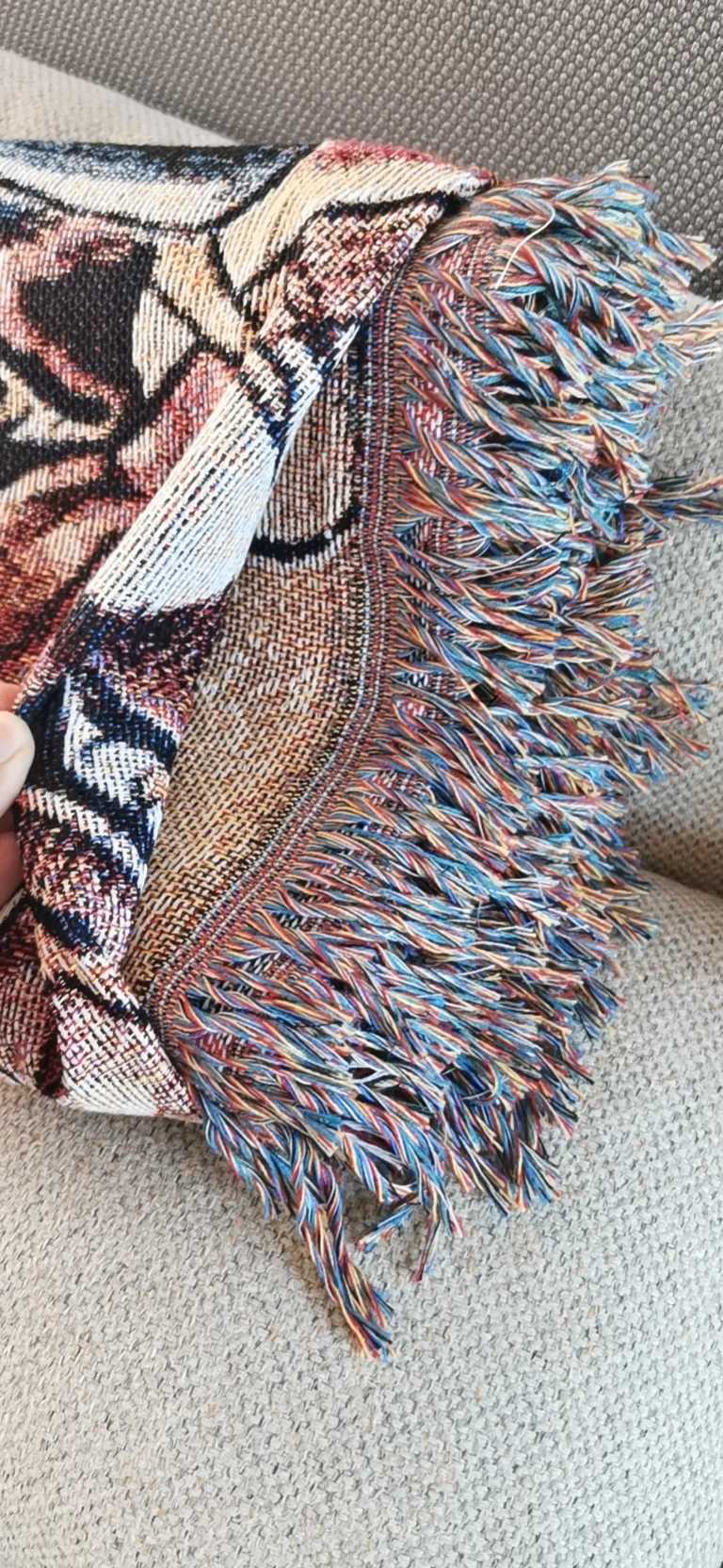 Anime Hunt Throw Woven Rug Blanket Tapestry Bedspread Outdoor Camp Beach Towels Sofa Chair Cover Mat Rug Tassel Y240730