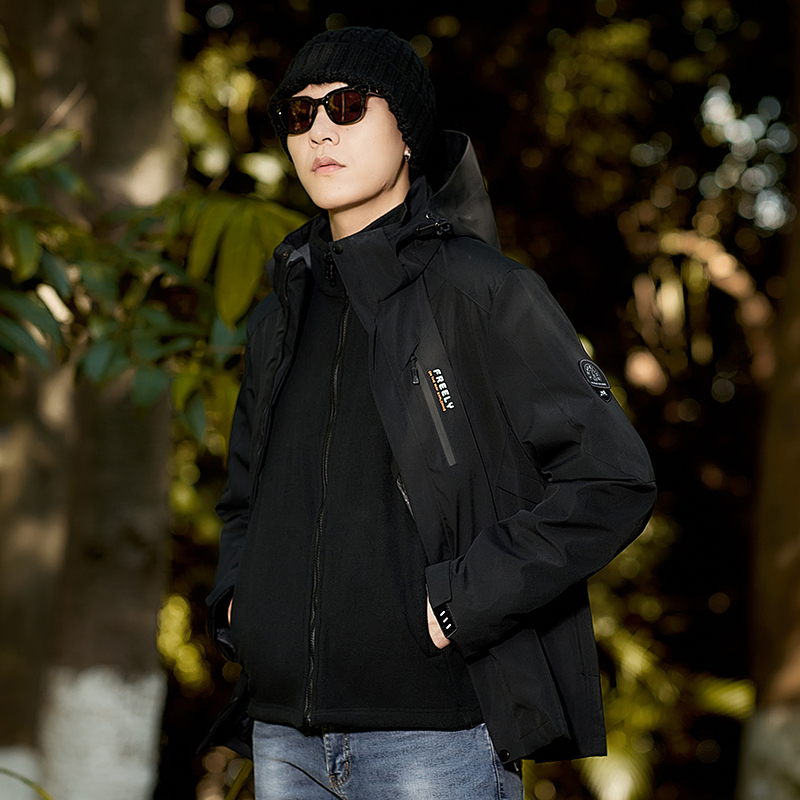 Men's and women's jackets, winter outdoor three in one detachable two-piece hiking suit, couple's casual windbreaker H7.11#106
