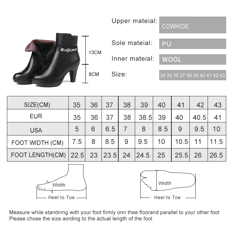 Ankle AIYUQI 2024 New Genuine Leather Winter Wool Warm Mar High-heeled Women Snow Boots 4ae8