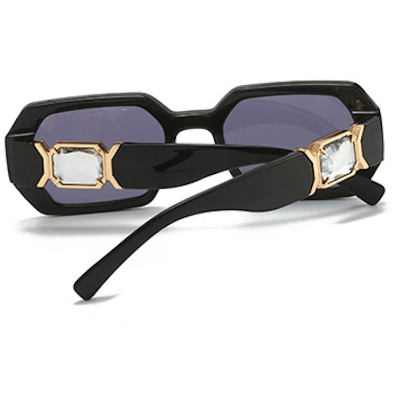 Luxury Sunglasses Women with Diamond Brand Gradient Sun Glasses Rectangle Vintage Stripe Cutting Lens Ladies Square Y2K Style Women Eyewear S96 86640 