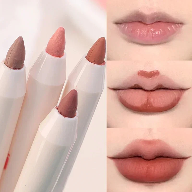 Naked pink lipliner waterproof durable smooth contour 3D lip liner non sticky cup lip liner makeup pen 240711
