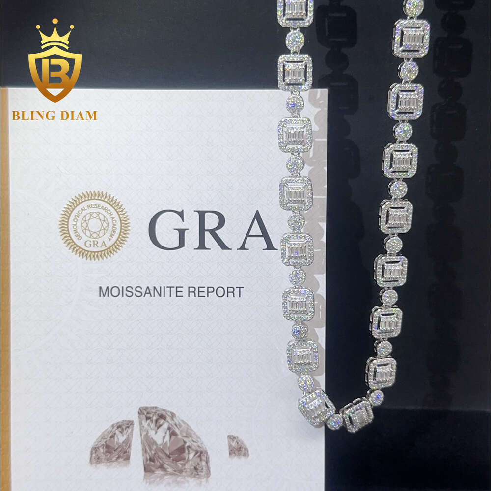 Custom Hip Hop Jewelry Sterling Silver 925 Iced Out 9.5mm Moissanite Cuban Link Chain for Women