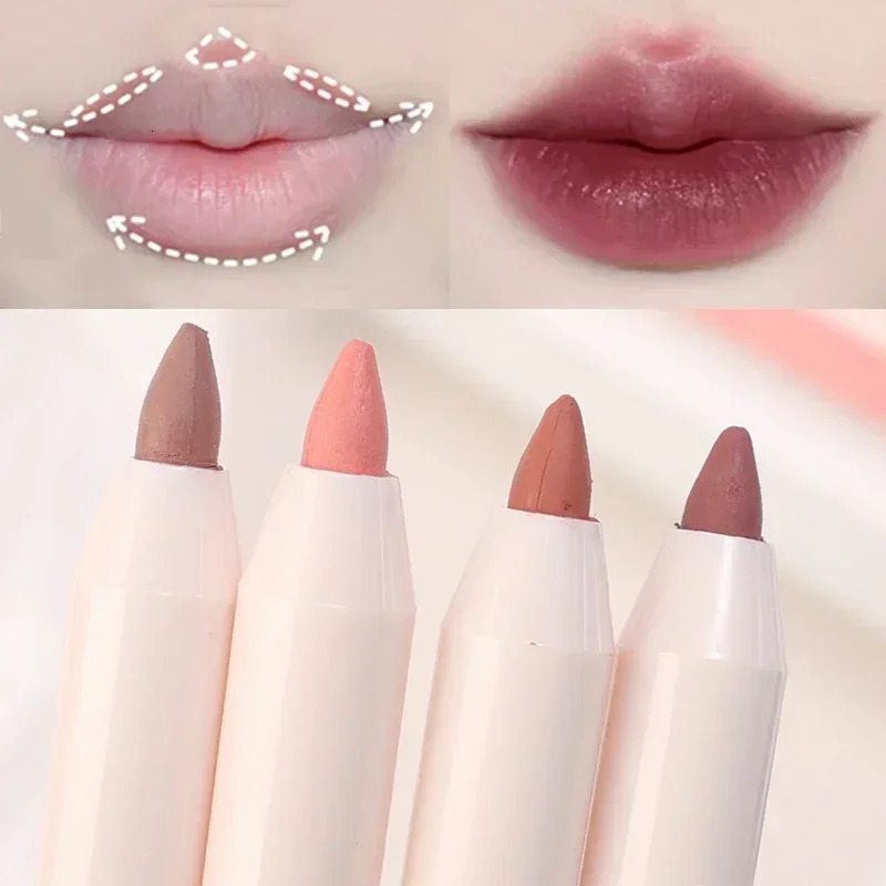 Naked pink lipliner waterproof durable smooth contour 3D lip liner non sticky cup lip liner makeup pen 240711