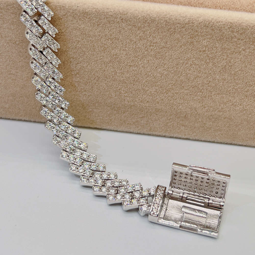 Pass Diamond Tester Hip Hop Bling Jewelry 8mm 89 Vvs Moissanite Iced Out Cuban Link Bracelet Chain