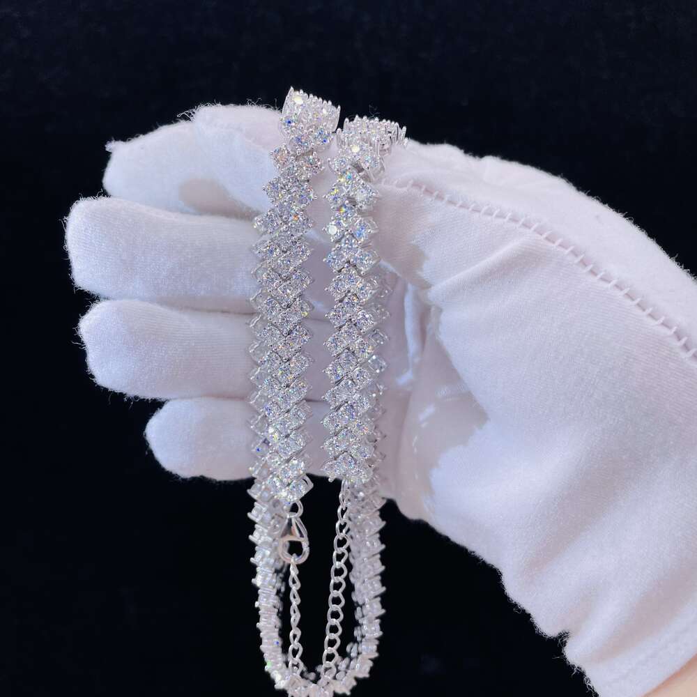 Moissanite Jewelry Hiphop Chain 10mm Cuban Mens Necklace Bling Iced Out Silver Cuban Link Chain in Stock