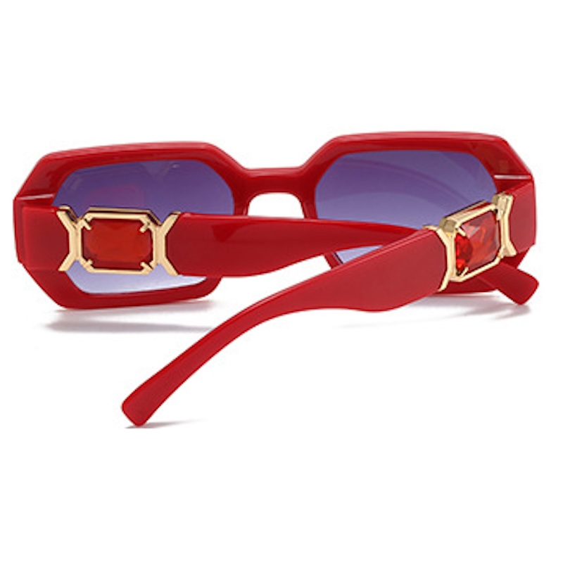 Luxury Sunglasses Women with Diamond Brand Gradient Sun Glasses Rectangle Vintage Stripe Cutting Lens Ladies Square Y2K Style Women Eyewear S96 86640 