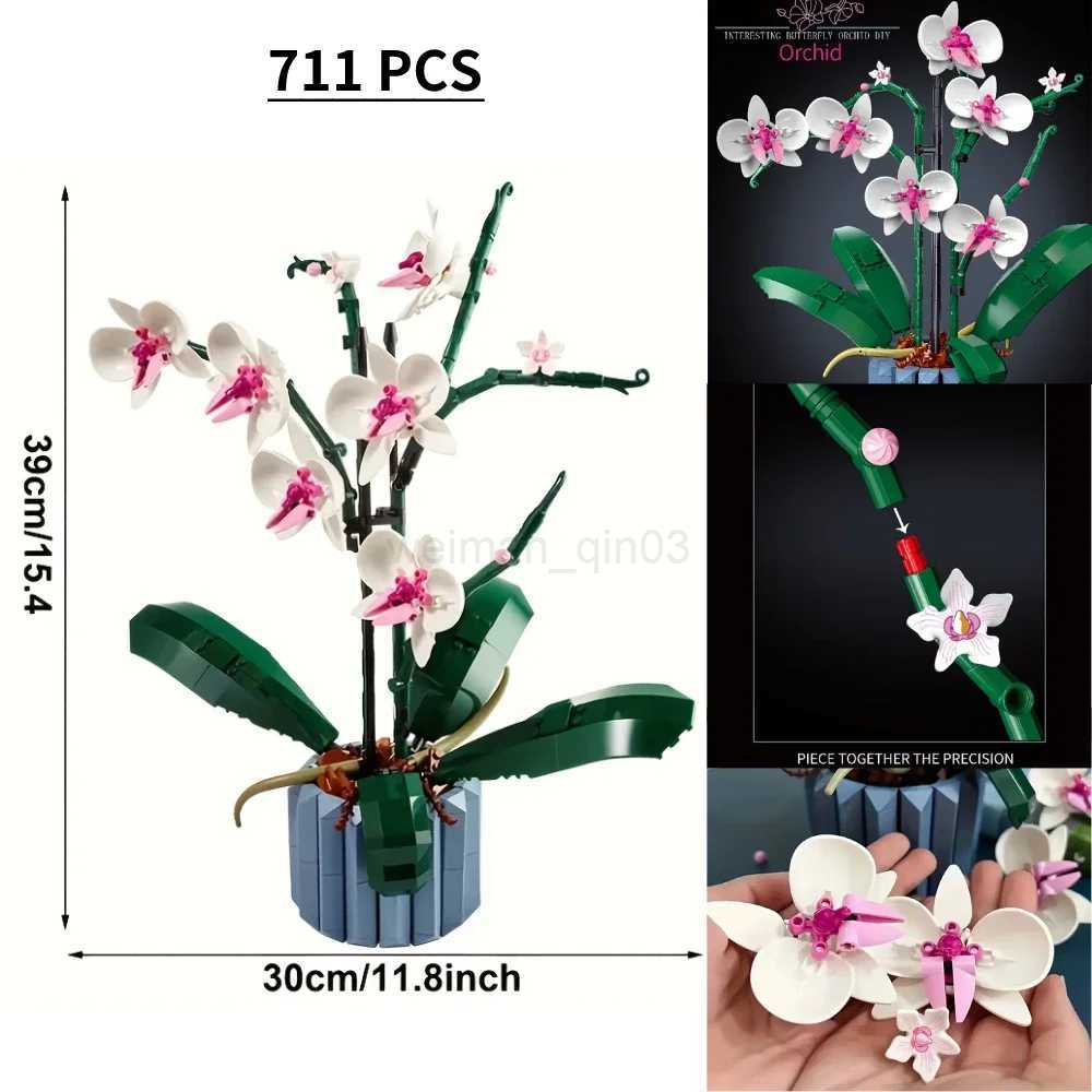 Orchid Flower Bouquet 10311 Plant Decor Building Set for Adults; Build An Orchid Display Piece for The Home or OfficeCL240711