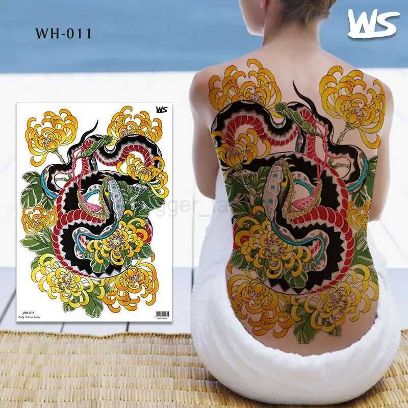 Large temporary tatoo for men tattoo body art full back sexy tattoo sticker lion king tiger dragon tattoo designs waterproof newB240711
