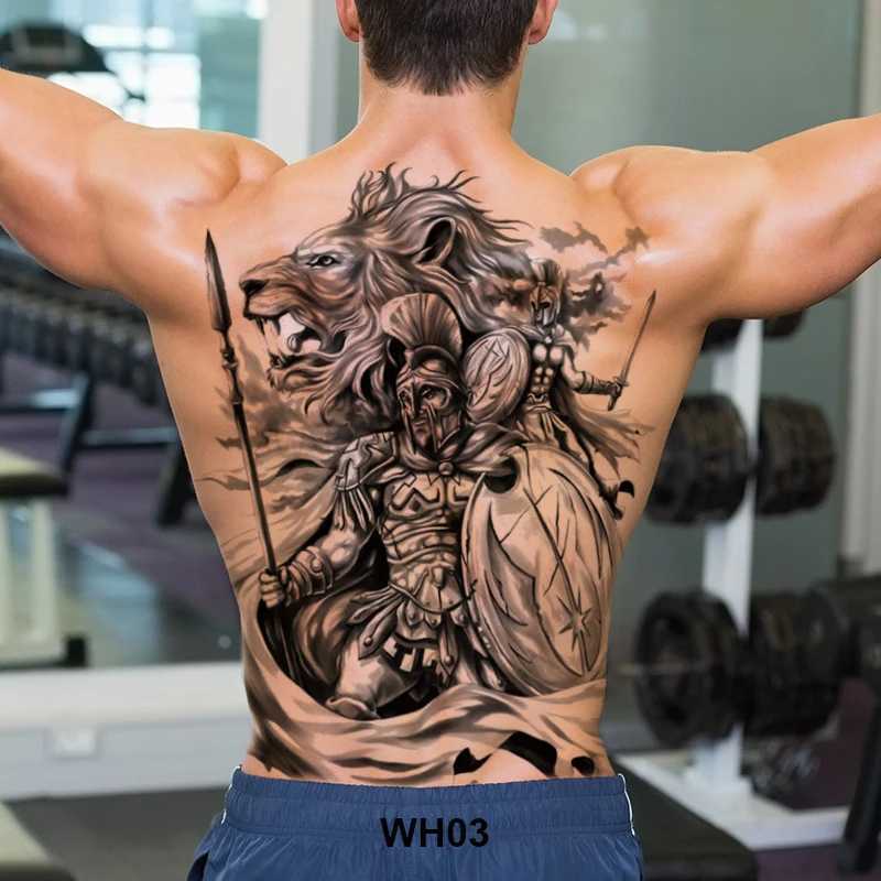 Large temporary tatoo for men tattoo body art full back sexy tattoo sticker lion king tiger dragon tattoo designs waterproof newB240711