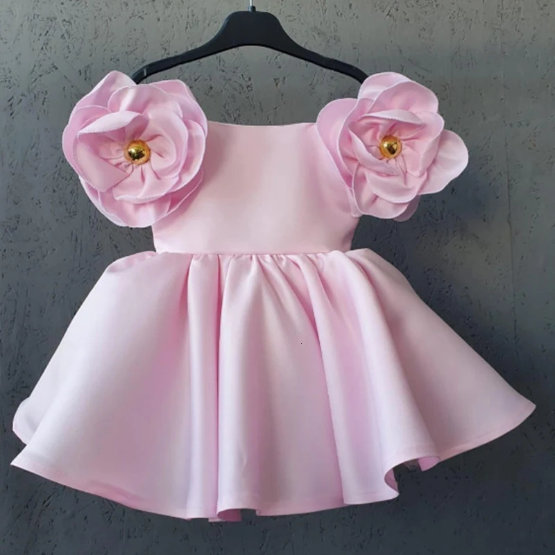 Baby Girl Dress Fashion Flowers Girls Dress 1st Year Birthday Party Baby Baptism Dress For Girls Princess Christmas Costume 240711