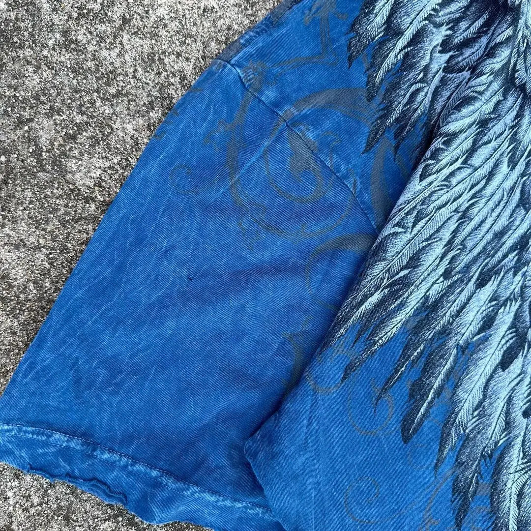 Y2k European and American Hip-hop Skull Oversized T-shirt Street Harajuku Retro Letter Print Top Men Casual Graphic t shirts 240703