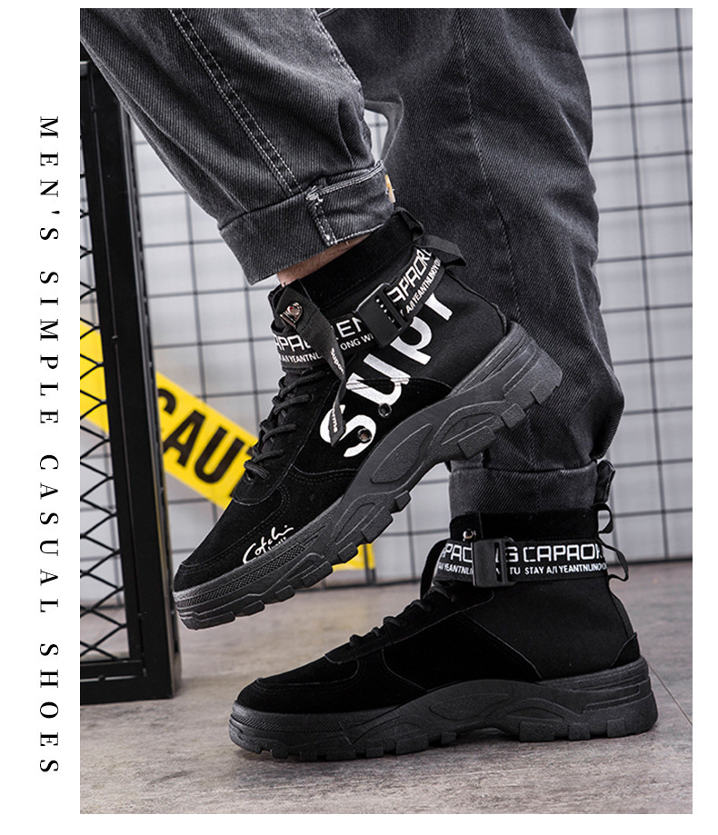 Thick 2024 Fashion soled New Comfortable Durable Explosive Short Sleeves Trendy and Versatile British Style Mens Boots Lhshoe