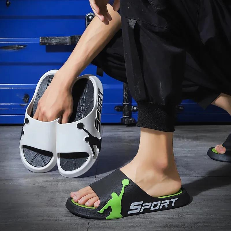 Slippers For Men With A Feeling Of Stepping On Feces In Summer Casual Sandals For Teenagers Outdoor Sports Basketball