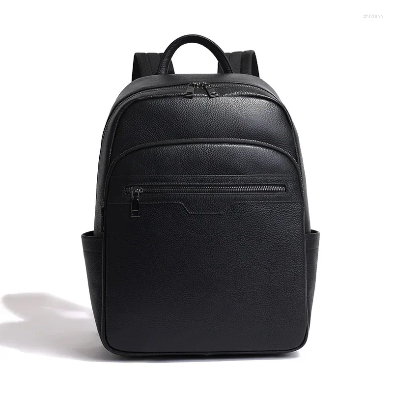 Free Shipping Backpack 2024 Fashion Brand Natural Cowskin Genuine Leather Men's Large Capacity Shoolbag Boy Laptop Computer Bag Designer Bag Luxu