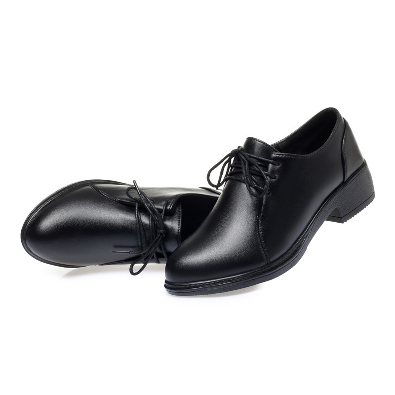 2025 new Spring AIYUQI New Relly Leather Women Shoes Large Size Non-slip Thick Heel Soft Bottom Lace-up Single Ladies shoes 524e