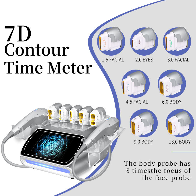 Multifunction 7D HIFU Face Remodeling Smas Skin Rejuvenation Wrinkle Removal Fine Line Improve Body Shaping Ultrasound Machine with 7 Cartridges